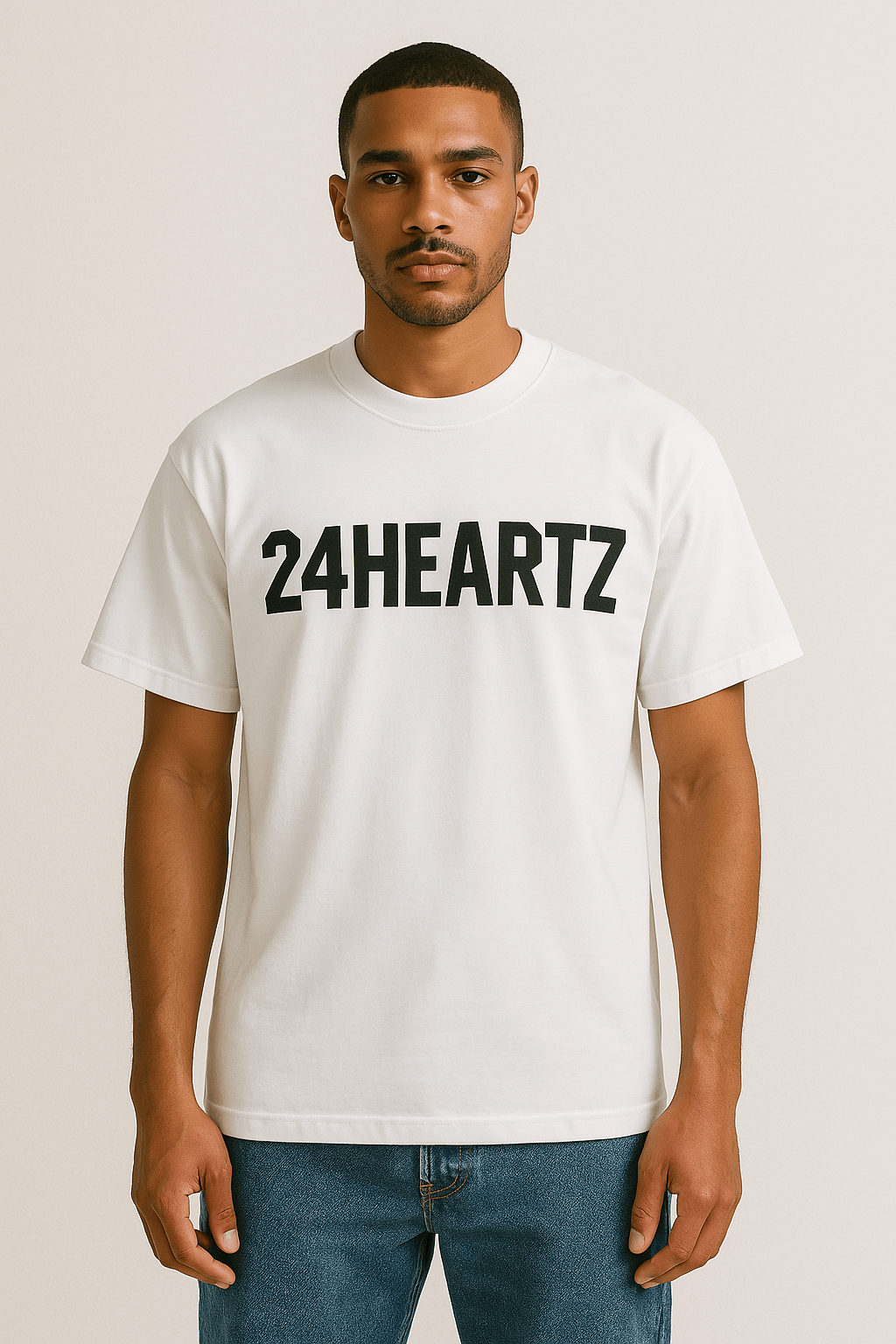 24Heartz Cotton Logo Print T-Shirt - 24HEARTZ
