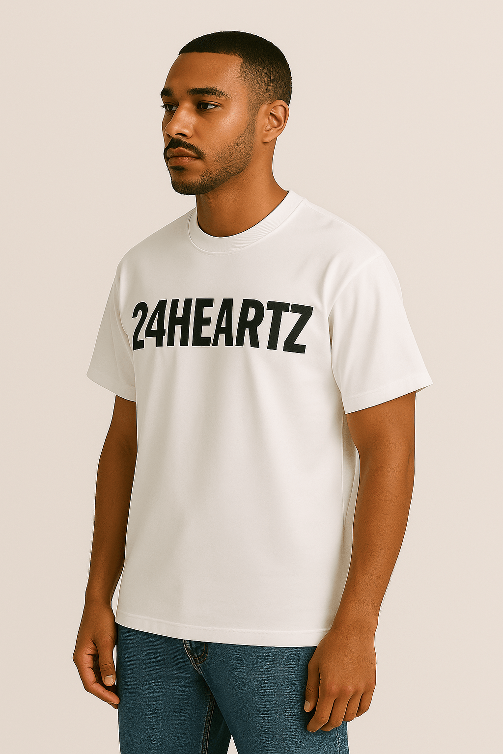 24Heartz Cotton Logo Print T-Shirt - 24HEARTZ